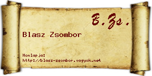Blasz Zsombor névjegykártya